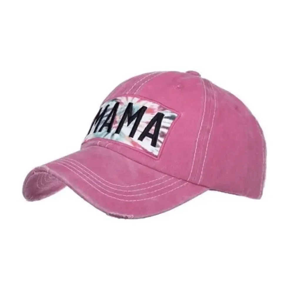 Ladies Pink Female Mama Tie Dye Baseball Cap